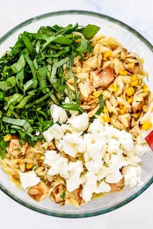 Lemony Chicken and Corn Orzo Salad