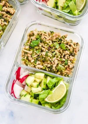 Thai Chicken Larb Inspired Meal Prep
