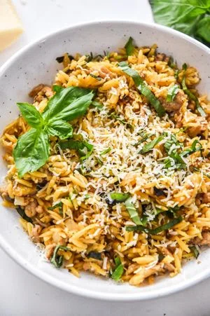 Ground Turkey Zucchini Orzotto
