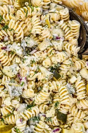 Creamy Dill Pickle Pasta Salad