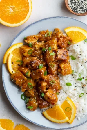 Crispy Orange Tofu (vegan)