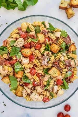 Make-Ahead Chicken Club Pasta Salad