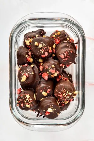 Chocolate Covered PB&J Banana Bites