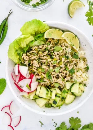 Thai Chicken Larb Inspired Meal Prep