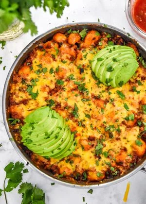 One-Pan Soy Chorizo Gnocchi Skillet