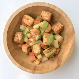 Chili-Spiced Crispy Fried Tofu Bowl with Green Onion Vinaigrette (Satu'li Canteen Copycat)