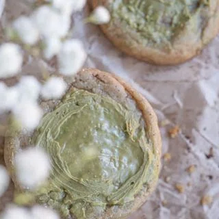 Bakery-Style Brown Butter Pistachio Latte Cookies