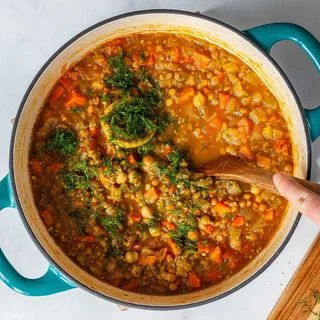 Lemony Lentil and Chickpea Soup