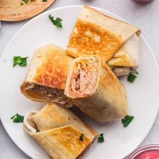 Cheesy Bean and Rice Burrito