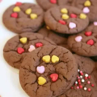 Valentine Chocolate Cake Mix Cookies