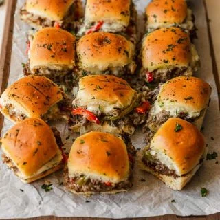 Melty Philly Cheesesteak Sliders on Hawaiian Rolls