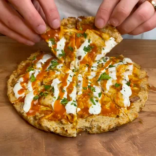 High Protein Chicken Buffalo Pizza