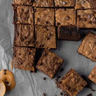 Brown Butter Brownies with Peanut Butter