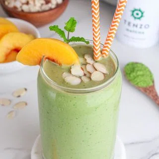 Peach Matcha Protein Smoothie