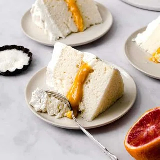 Almond Cake with Blood Orange Curd and Mascarpone Frosting
