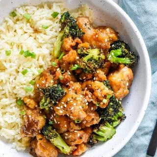 Air Fryer Trader Joe’s Orange Chicken and Broccoli