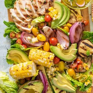 Grilled Chicken, Vegetable and Avocado Salad