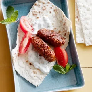 Beef Kofta with Lemon Yogurt Sauce