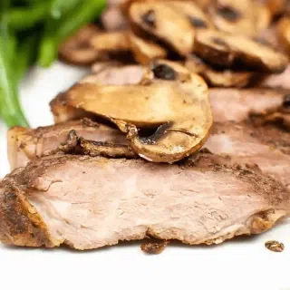 Air Fryer Ribeye Steak and Mushrooms
