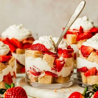 Strawberry Shortcake Cups with Lemony Pound Cake