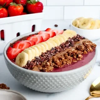 Strawberry Banana Espresso Smoothie Bowl