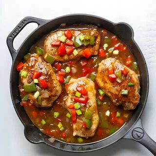 Cajun Smothered Pork Chops (Whole30 & Paleo)