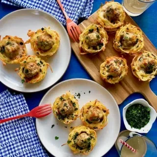 Spaghetti and Meatball Muffins