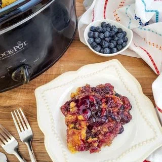 Blueberry Crock Pot Dump Cake