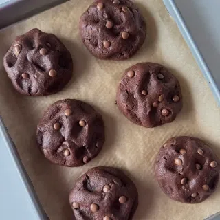 Nutella Stuffed Double Chocolate Cookies