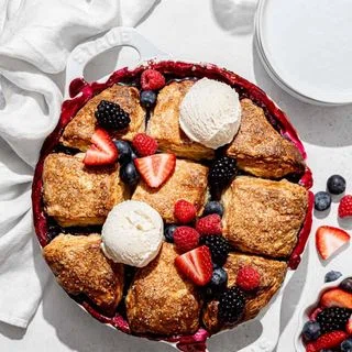 Mixed Berry Cobbler with Buttermilk Biscuits