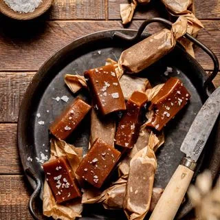 Chewy Salted Whisky Caramels