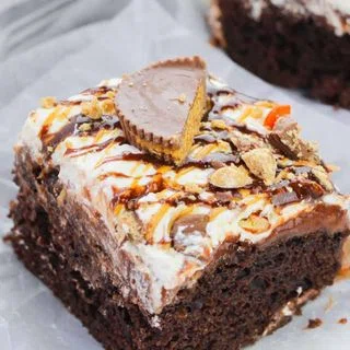 Reese Peanut Butter Cup Poke Cake