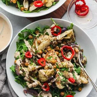 Roasted Cauliflower and Chickpea Salad