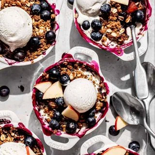 Individual Blueberry and Apple Crumble