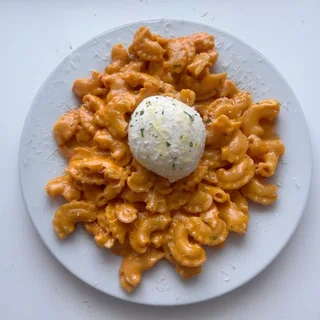 Creamy Gochujang Pasta with Roasted Garlic & Burrata