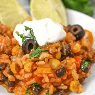 Mexican Beef and Rice Skillet