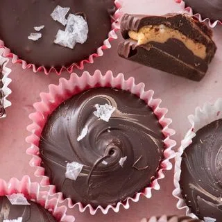 Chocolate Peanut Butter Cups with Sea Salt