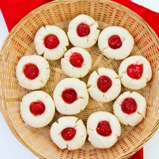 Shortbread Maraschino Cherry Cookies