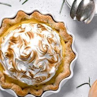 Lemon Meringue Pie with Fresh Rosemary Crust