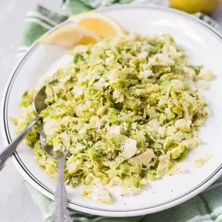 Shredded Brussels Sprouts with Lemon and Poppy Seeds