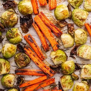 Roasted Brussels Sprouts and Carrots