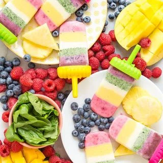 Rainbow Yogurt Popsicles