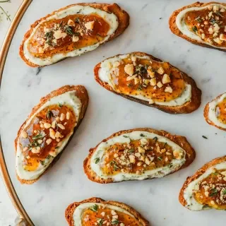 Figgy Goat Cheese Crostini with Honey