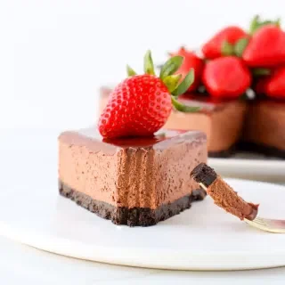 No Bake Triple Chocolate Cheesecake