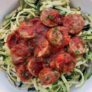 Zoodles with Italian Sausage and Onion