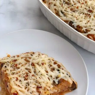 Vegan Spaghetti Squash Pizza Casserole