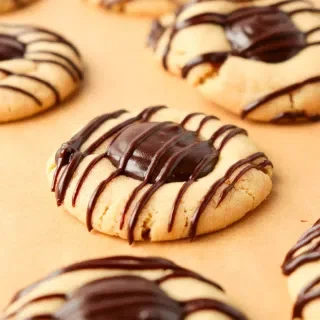 Chocolate Peanut Butter Thumbprint Cookies
