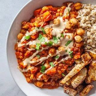 Smoky Slow Cooker Stewed Lentils and Chickpeas