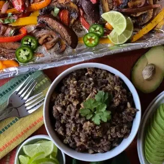 Portobello Mushroom Fajitas with Spiced Black Beans