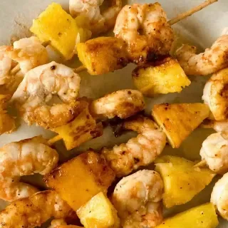 Hawaiian Garlic Shrimp Skewers